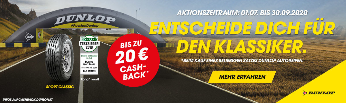 Cashback Aktion Dunlop Cashback Aktion Dunlop